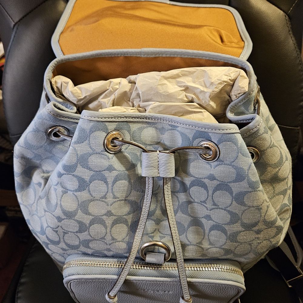 Coach Light Blue Backpack - Picture 4 of 4